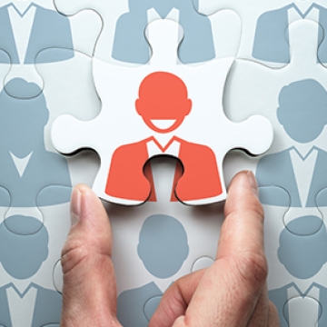 person sitting with hiring options