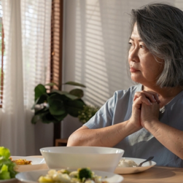 woman at table