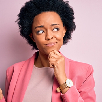 woman thinking about money